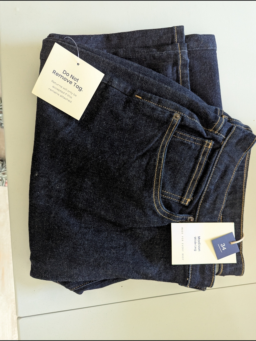 NWT Women's Dark Indigo Wide Leg Madison
